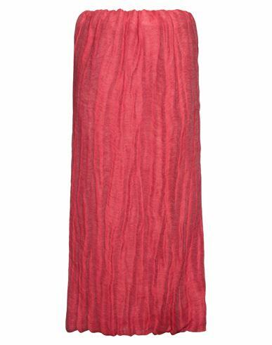 Khaite Woman Midi skirt Red Linen, Silk Cover