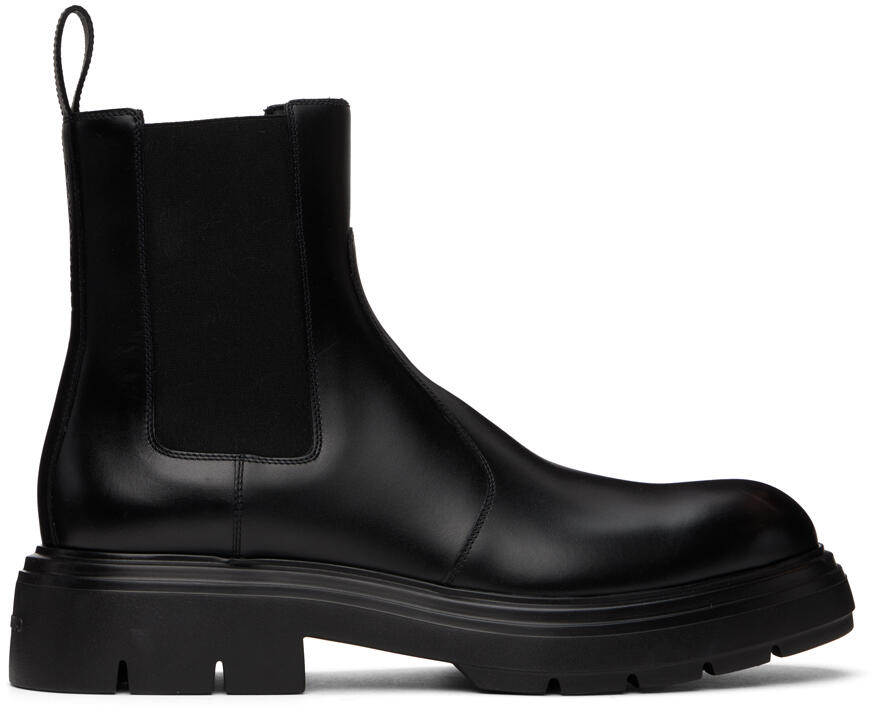 Ferragamo Black Embossed Chelsea Boots Cover