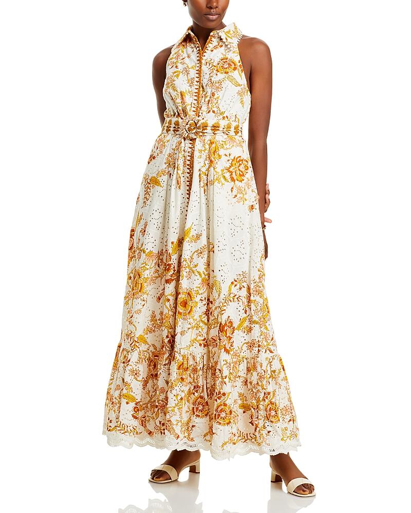 Hemant and Nandita Printed Eyelet Button Front Maxi Dress Cover