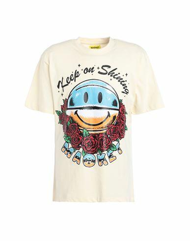 Market Smiley Keep On Shining T-shirt Man T-shirt Ivory Cotton Cover