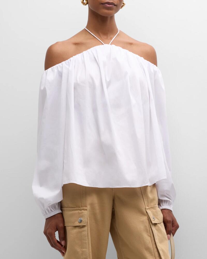 SIMONMILLER Oleander Poplin Off-Shoulder Halter Top Cover