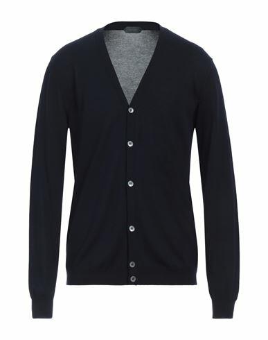 Zanone Man Cardigan Midnight blue Cotton Cover