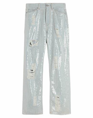 Palm Angels Woman Jeans Blue Cotton, Leather, Polyester Cover