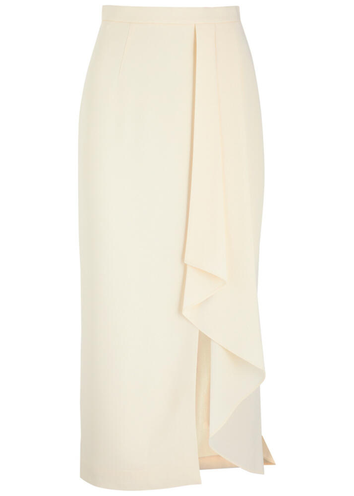 Roland Mouret Ruffled Cady Midi Skirt - Cream Cover