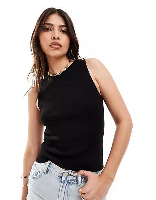 Mango high neck tank top in black Cover