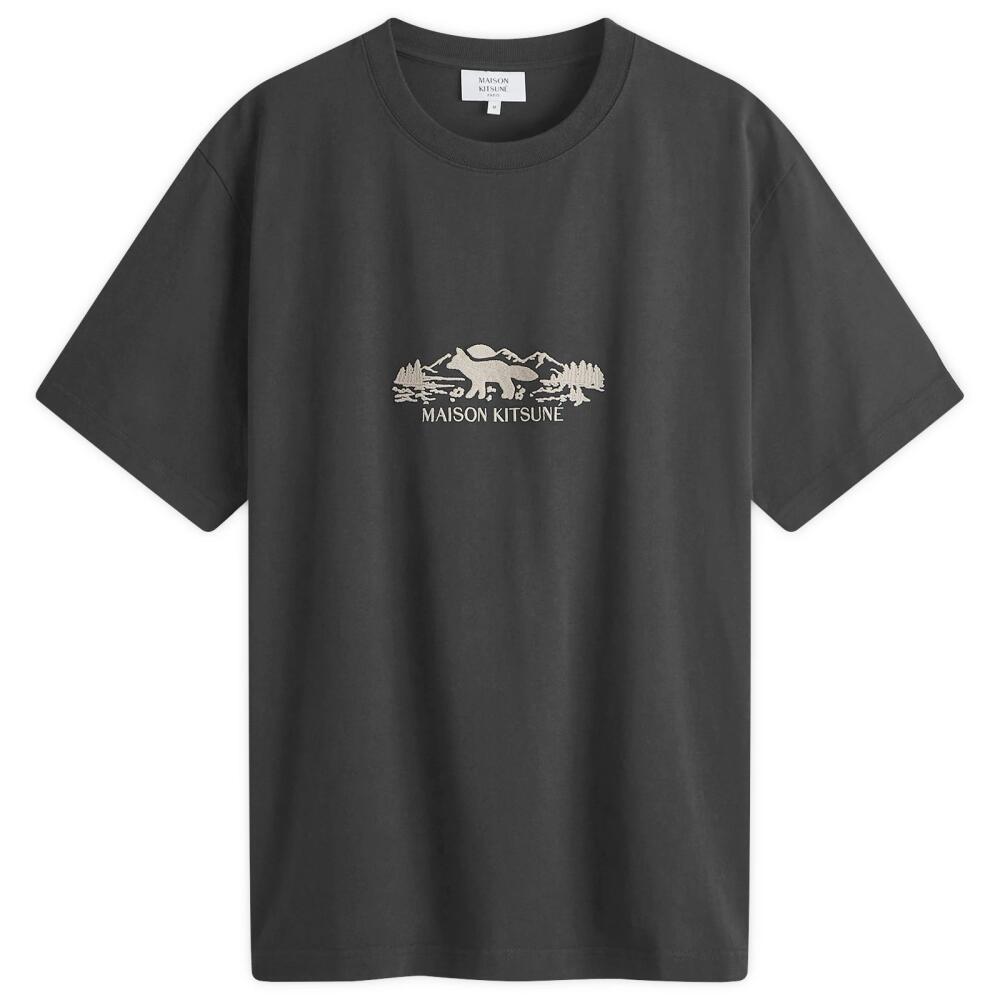 Maison Kitsuné Men's Outdoor Profile Fox Comfort T-Shirt in Black Cover