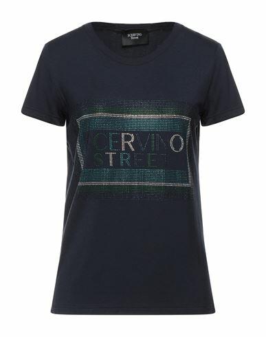 Ermanno Scervino Woman T-shirt Midnight blue Viscose, Elastane Cover