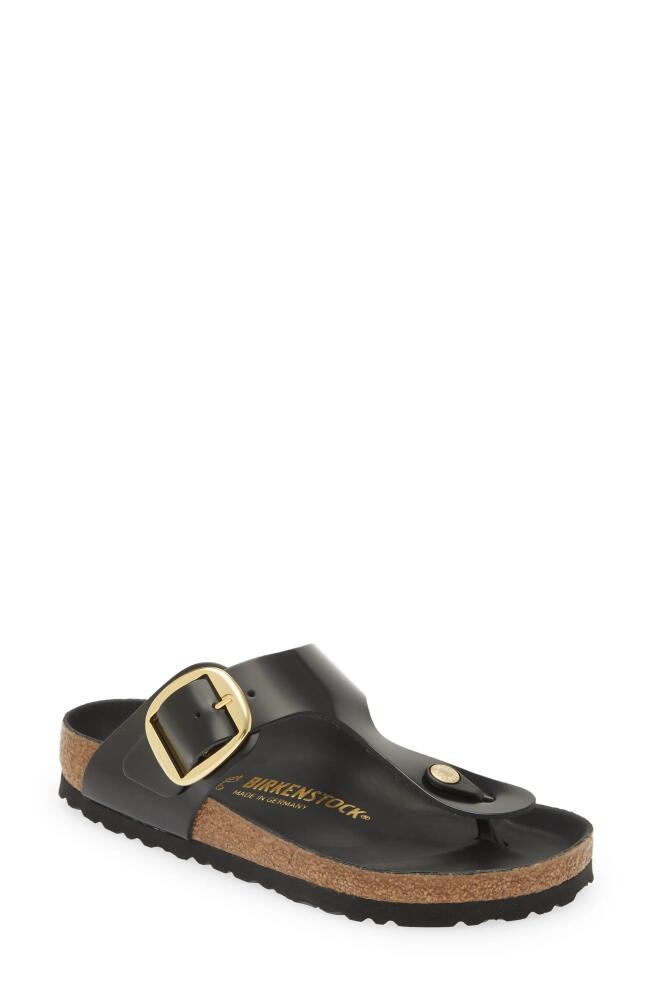 Birkenstock Gizeh Big Buckle Flip Flop in High Shine Black Cover