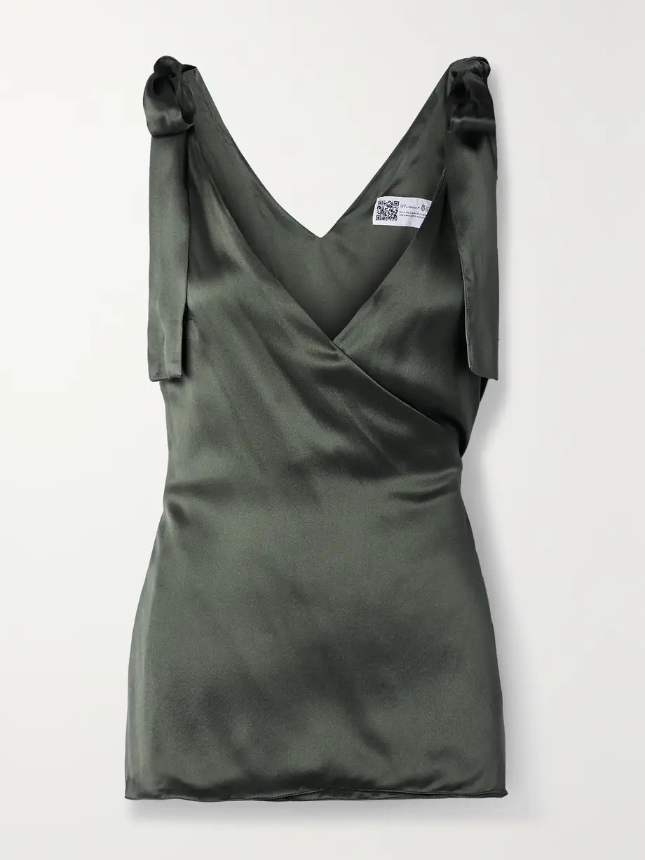 YOOX NET-A-PORTER For The King's Foundation - Silk-satin Wrap Top - Green Cover