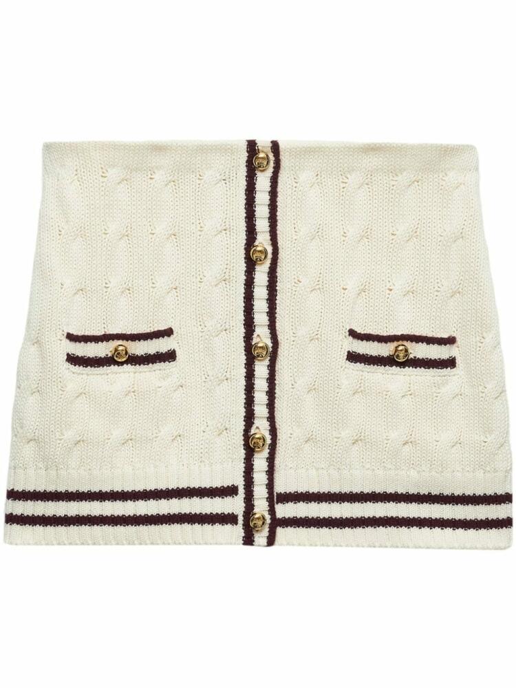 Prada cable-knit cotton mini skirt - White Cover