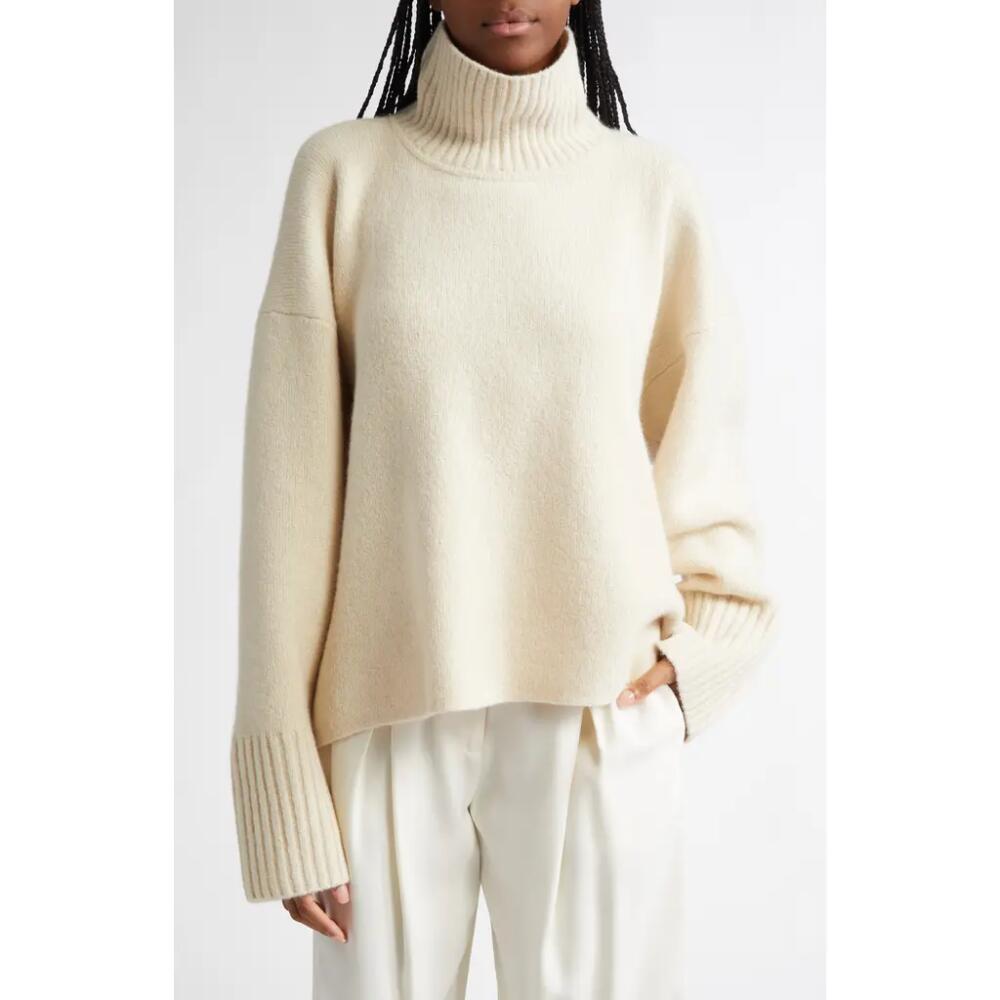 Proenza Schouler Sandra Cashmere & Wool Blend Turtleneck Sweater in Ecru Cover