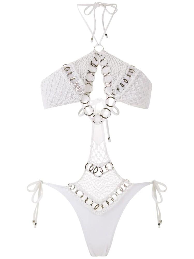 Amir Slama embellished crochet one-piece - White Cover