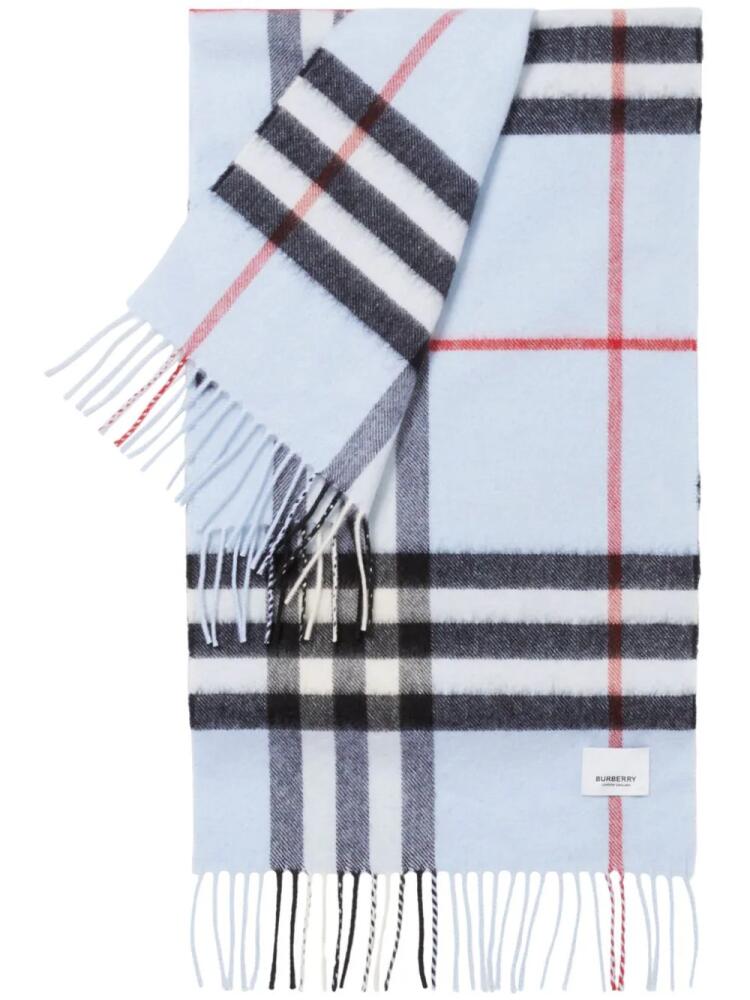 Burberry The Classic check-pattern scarf - Blue Cover