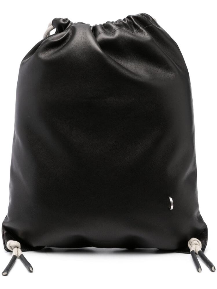 Rick Owens drawstring leather backpack - Black Cover