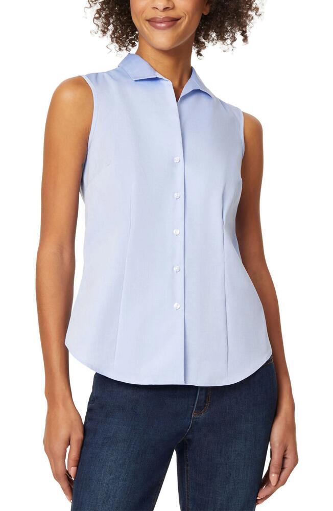 Jones New York Sleeveless Cotton Blouse in Blue Cover