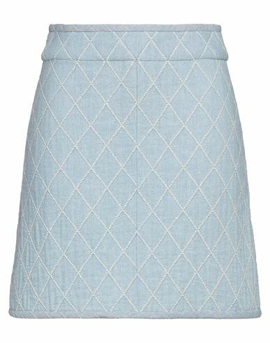 Sandro Woman Mini skirt Blue Cotton, Polyester, Polyamide Cover