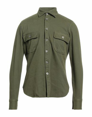 Tintoria Mattei 954 Man Shirt Military green Cotton Cover