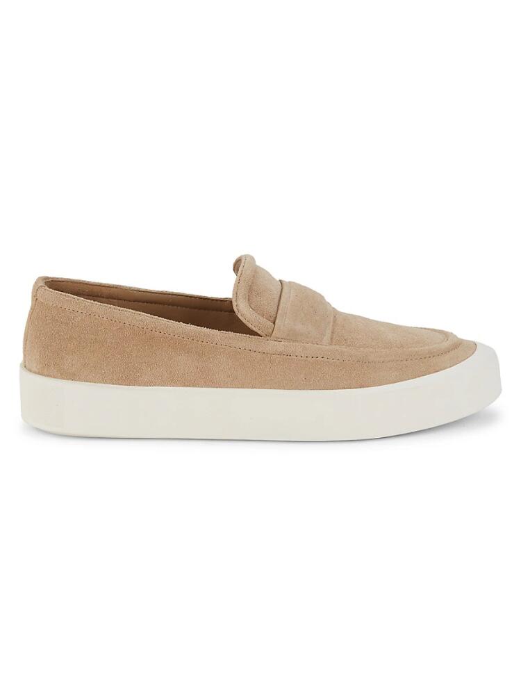 Vince Women's Ghita Suede Platform Penny Loafers - Dune Beige Cover