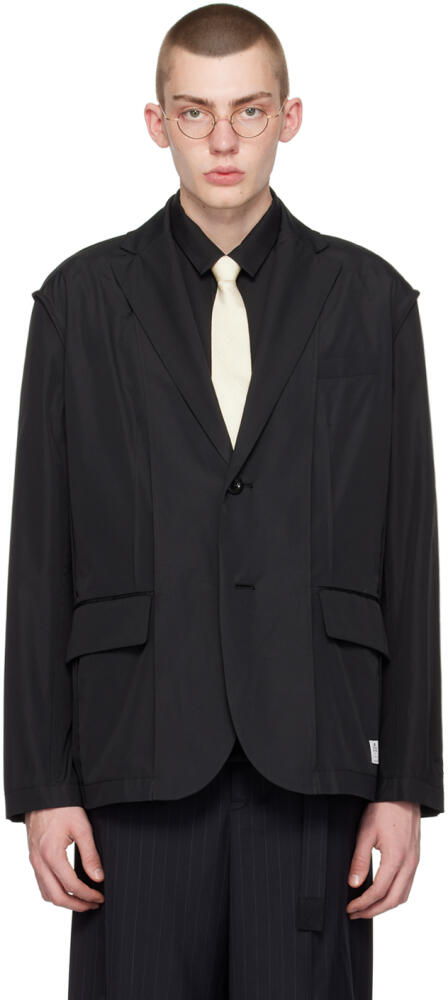 sacai Black Notched Lapel Blazer Cover