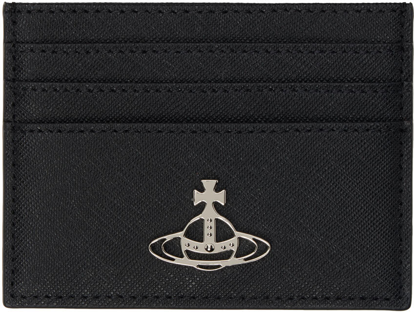 Vivienne Westwood Black Flat Saffiano Card Holder Cover