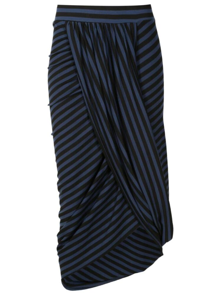 Uma | Raquel Davidowicz striped draped midi skirt - Blue Cover