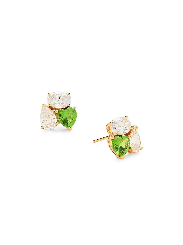 Adriana Orsini Women's Real Love 18K Goldplated Sterling Silver & Cubic Zirconia Stud Earrings Cover