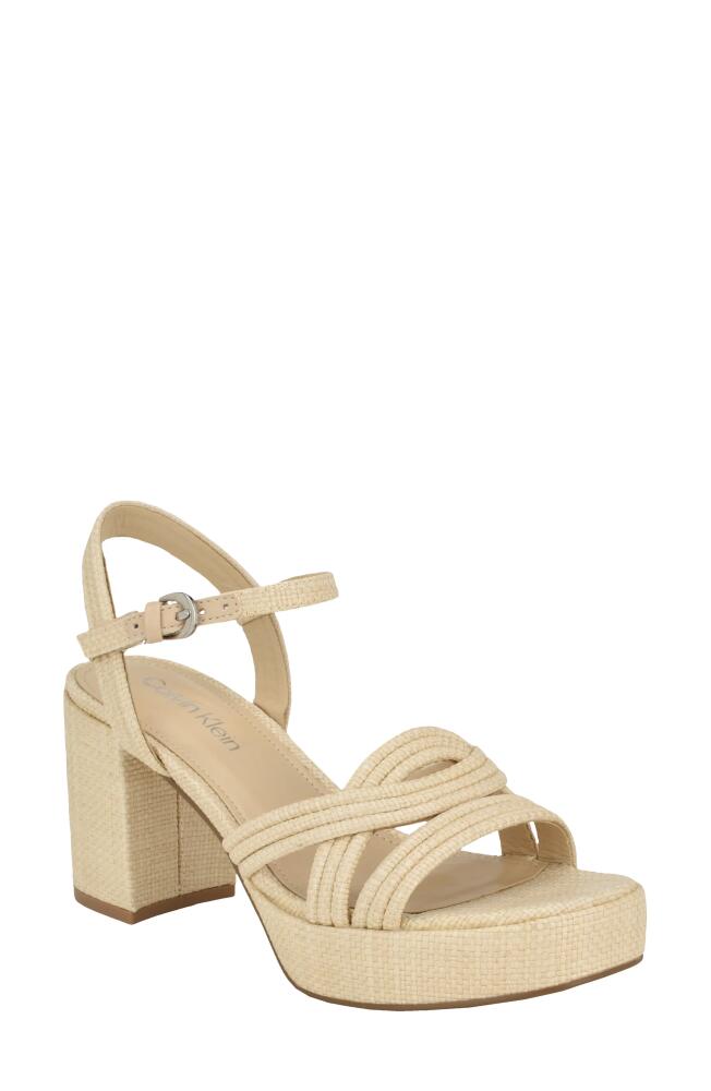 Calvin Klein Lailly Platform Sandal in Light Natural Cover