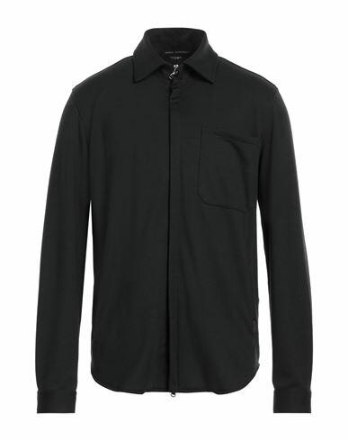 Daniele Alessandrini Man Shirt Black Polyester, Viscose, Elastane Cover