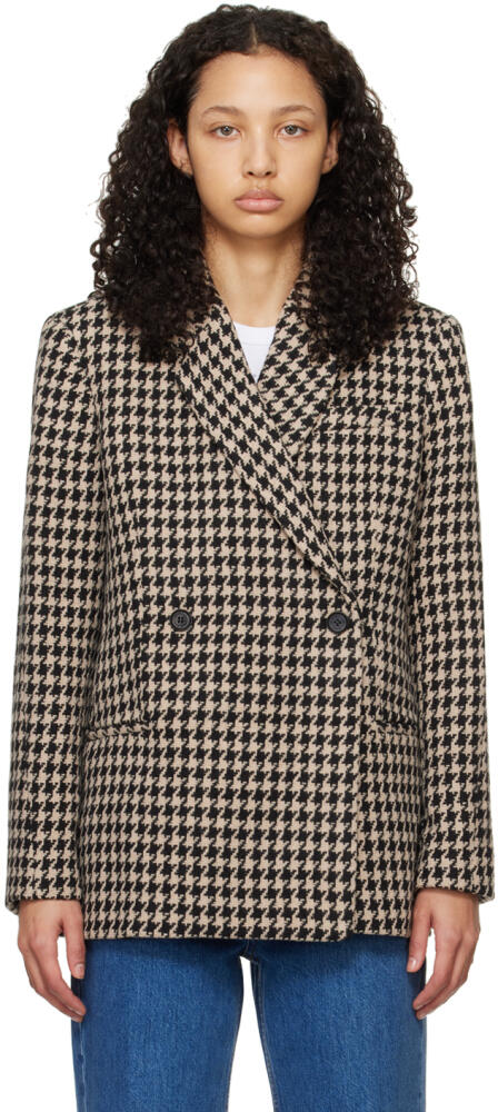 ANINE BING Beige & Black Kaia Blazer Cover