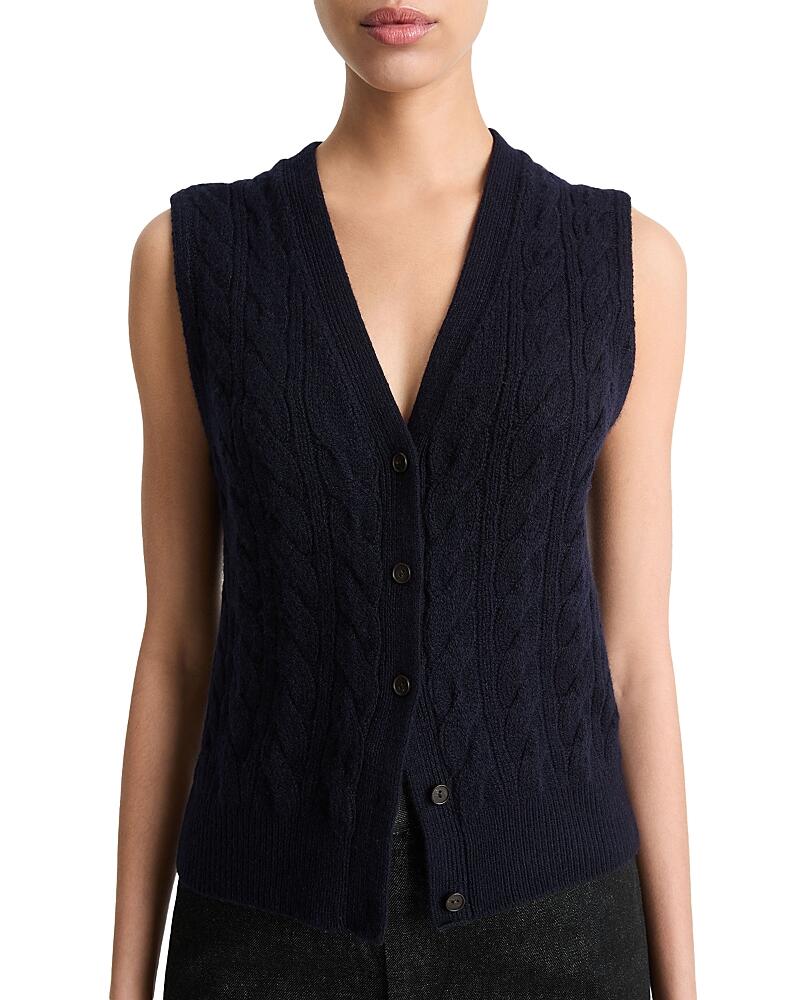 Vince V Neck Cable Knit Sweater Vest Cover