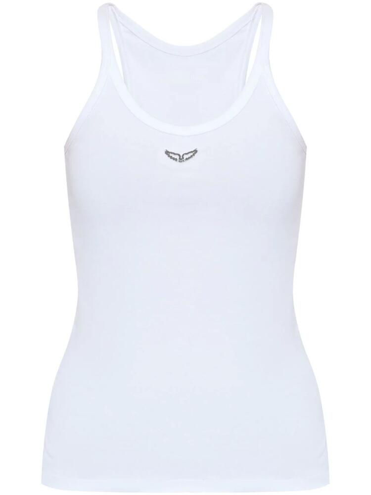 Zadig&Voltaire Alba logo-plaque cotton tank top - White Cover