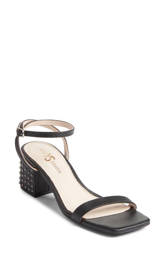 Yosi Samra Diana Ankle Strap Sandal in Black Studs Cover