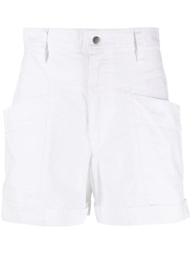 MARANT ÉTOILE high-waisted cotton mini shorts - White Cover