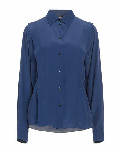 Rochas Woman Shirt Midnight blue Acetate, Silk Cover