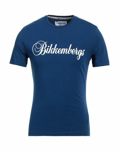 Bikkembergs Man T-shirt Midnight blue Cotton, Elastane Cover