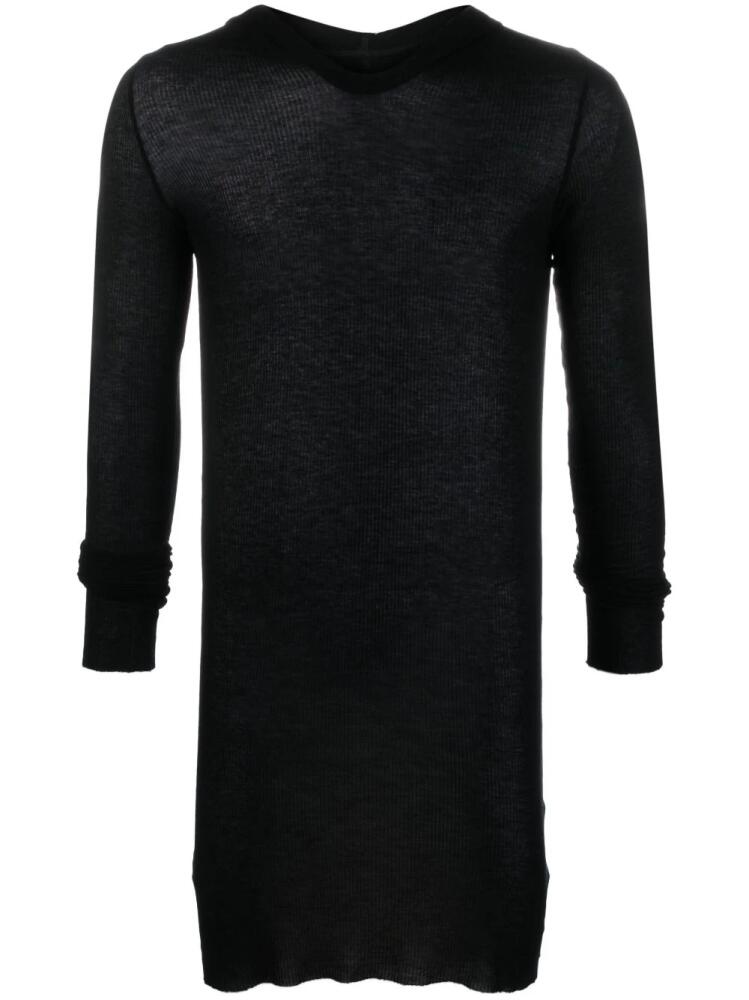 Rick Owens LS fine-knit hooded jumper - Black Cover