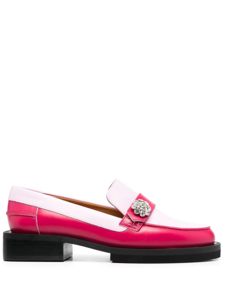 GANNI colour-block chunky loafers - Pink Cover