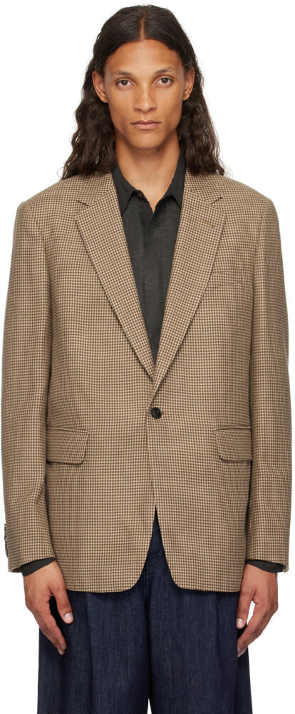 Dries Van Noten Tan Padded Shoulder Blazer Cover