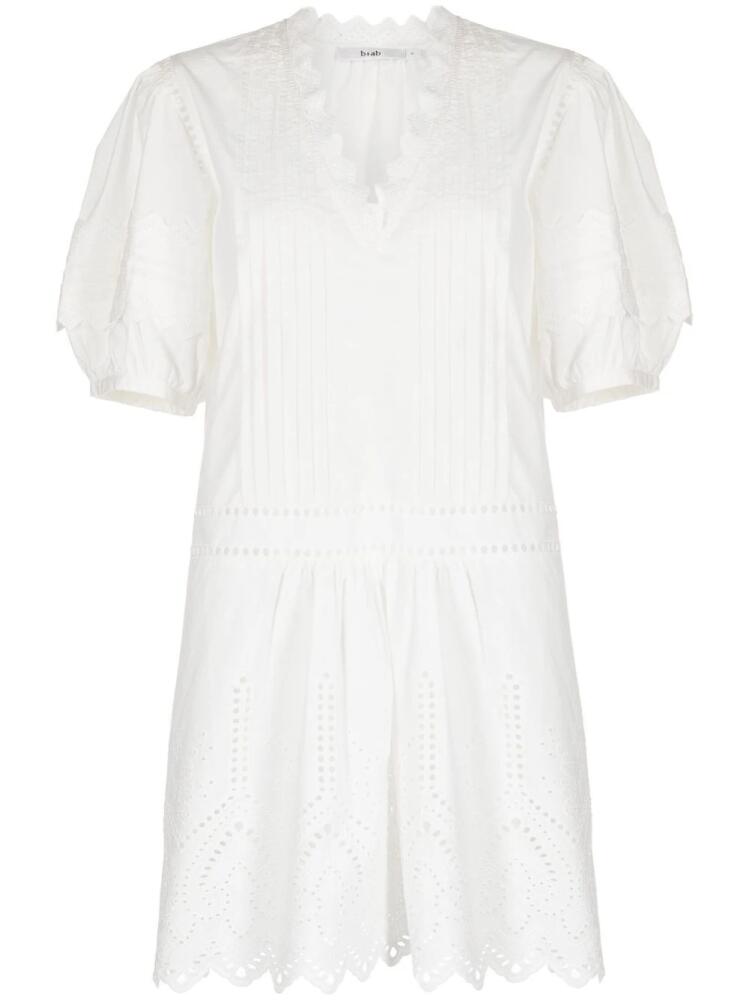 b+ab perforated V-neck minidress - White Cover