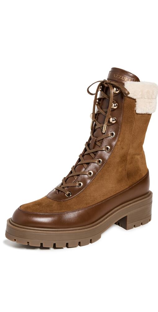 Aquazzura Very Cortina Shearling Booties ECRU/CHESTNUT Cover