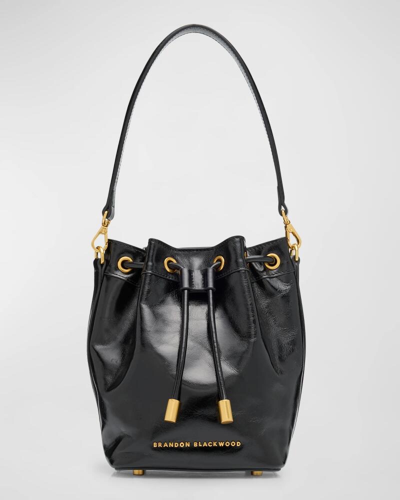 Brandon Blackwood Corey Drawstring Leather Bucket Bag Cover