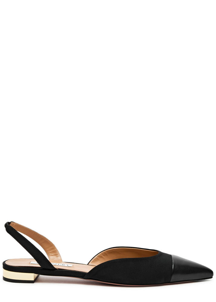 Aquazzura Milanese Faille Slingback Flats - Black Cover