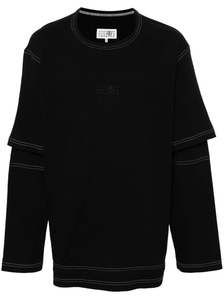 MM6 Maison Margiela layered-design cotton T-shirt - Black Cover