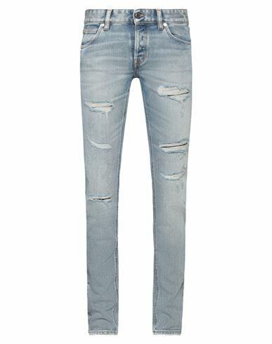 Just Cavalli Man Jeans Blue Cotton, Elastane, Bovine leather Cover