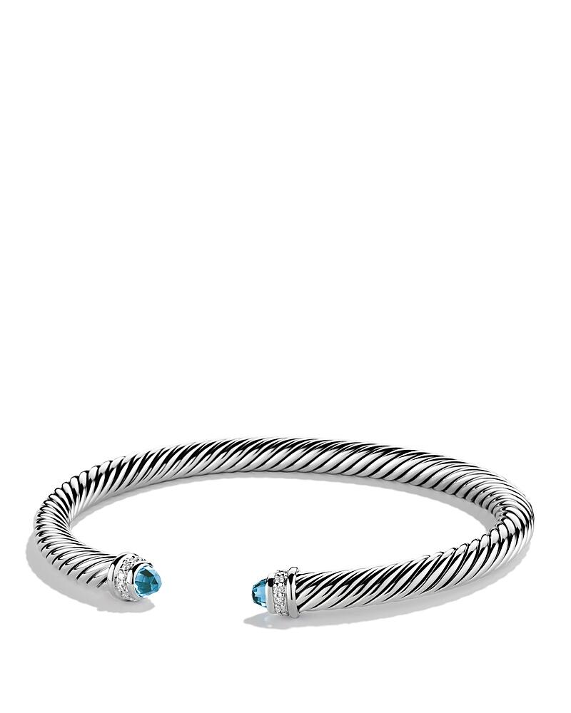 David Yurman Cable Classics Bracelet with Blue Topaz and Diamonds, 5mm Cover