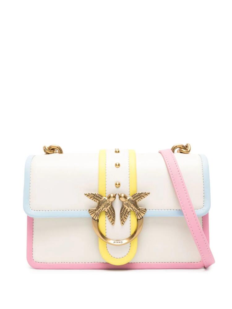 PINKO mini Love One leather shoulder bag - White Cover