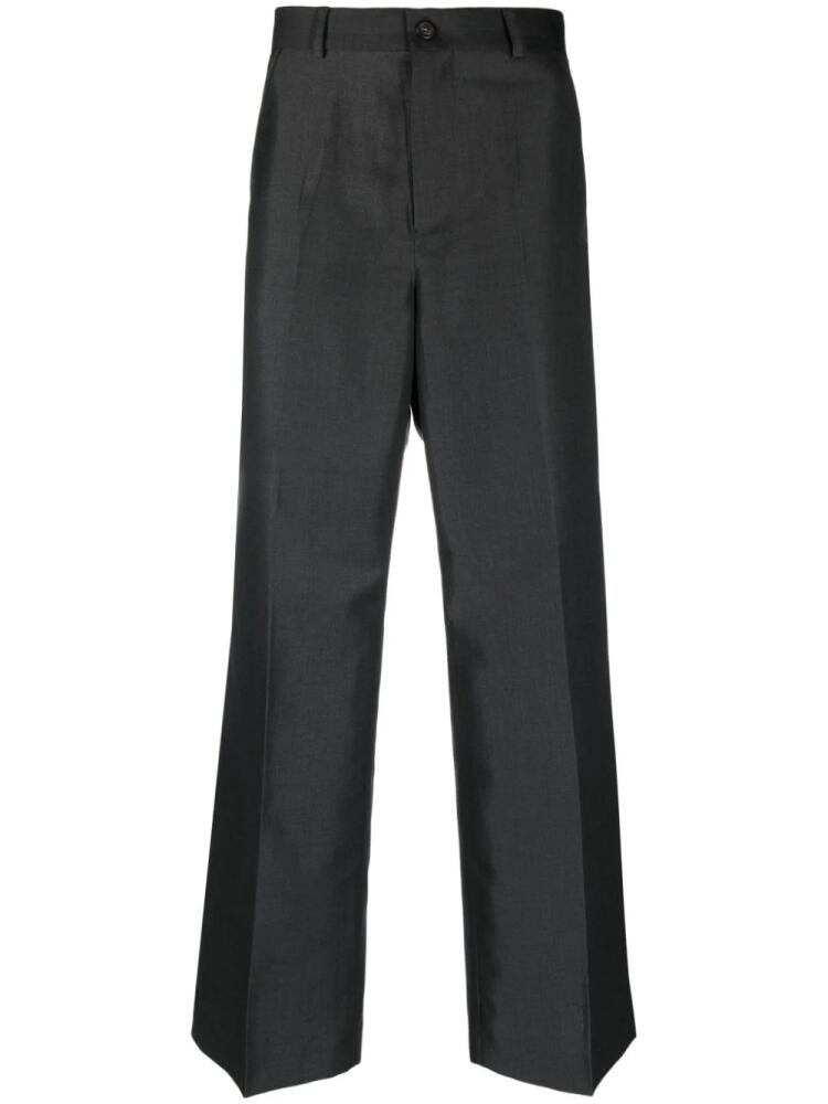 OUR LEGACY Tuxedo pressed-crease wide-leg trousers - Grey Cover