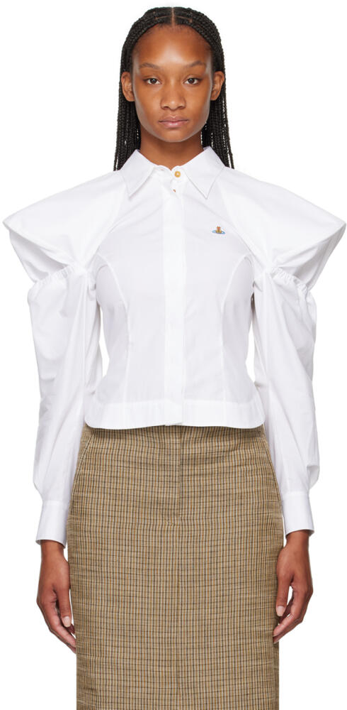 Vivienne Westwood White Embroidered-Logo Shirt Cover