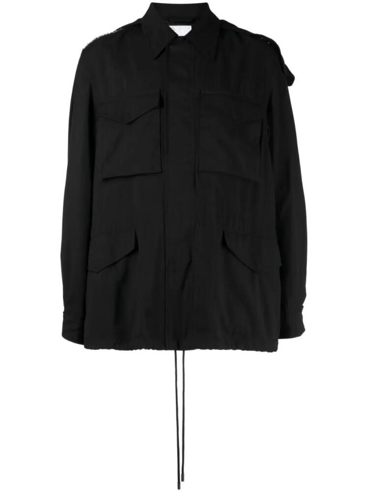 4SDESIGNS contrasting panel-detail jacket - Black Cover