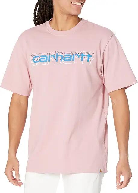 Carhartt Loose Fit Heavyweight Short Sleeve Logo Graphic T-Shirt (Foxglove Heather) Men's Clothing Cover